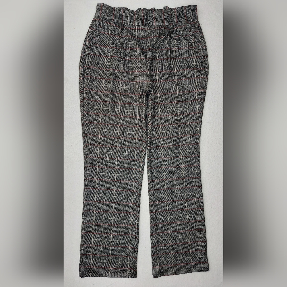 Hot Kiss Rockabilly Punk Rock Pants - Gray Plaid - Stretch Waist Juniors Size 11